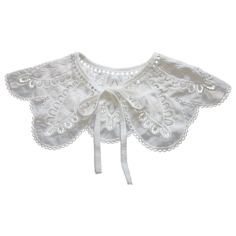 

Lolita White Polyester False Collar Shawl Petal Butterfly Shape Hollow Capelet 35EF