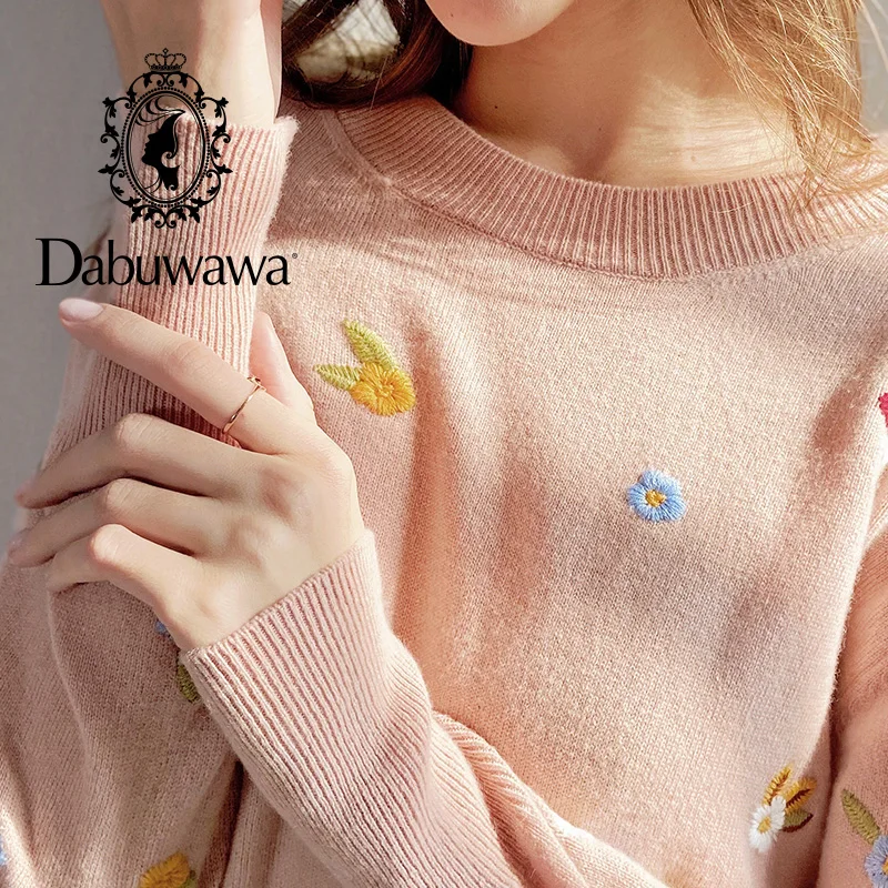 

Dabuwawa Sweet Pink O-Neck Autumn Winter Sweaters Women Youth Series Soft Fashion Jumper Long Sleeve Pullover Female DO1DKT019