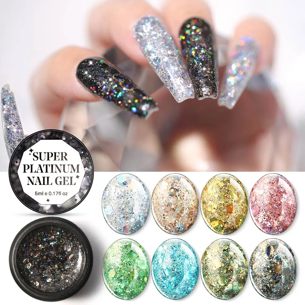 Modelones Платиновые блестки Led ногтей Гель-лак набор сделай сам для дизайна Блеск