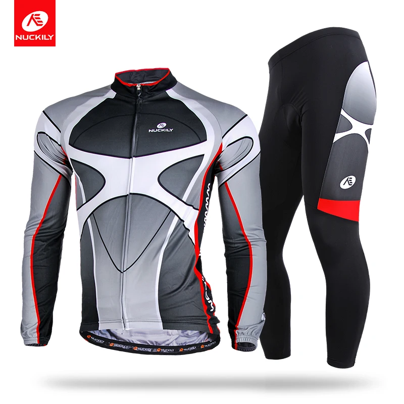 NUCKILY зимний мужской комплект одежды для велоспорта полиэстер длинный рукав