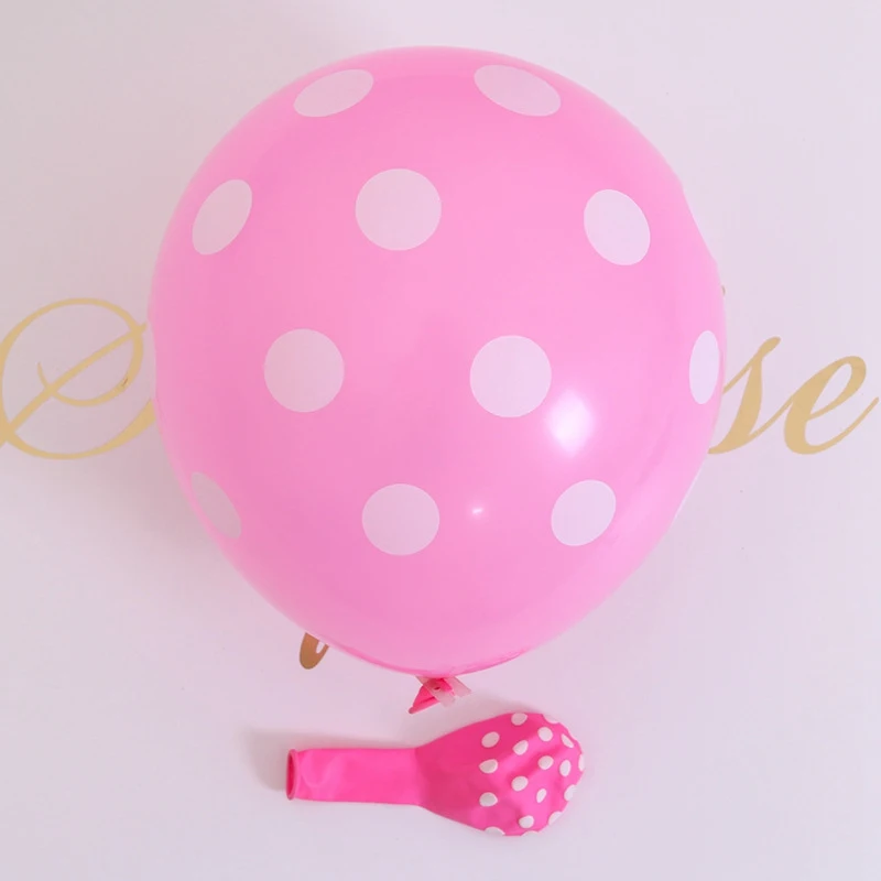dark pink dot 10pcs Детские Мультяшные вечерние шары на день рождения с изображением милой пчелки, латексные шары, флаги, игрушки на день рождения детей - Цвет: dark pink dot 10pcs