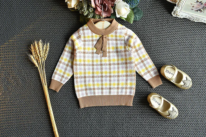 Зимняя одежда для девочек Вязаный свитер и юбка принцессы осенний костюм