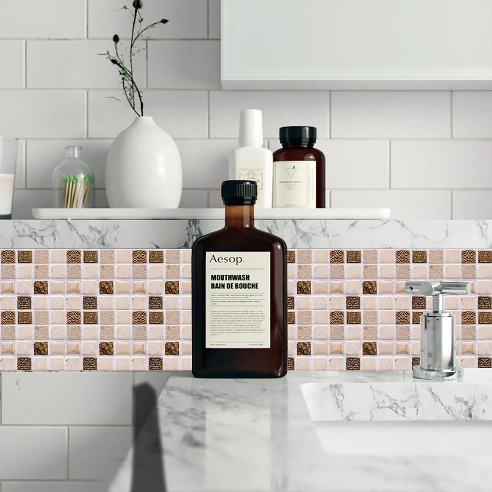 10pcs 3d Crystal Tile Stickers For Kitchen Bathroom Diy Waterproof Self-adhesive Wall Wallpaper Decoration Sticker #4 | Дом и сад