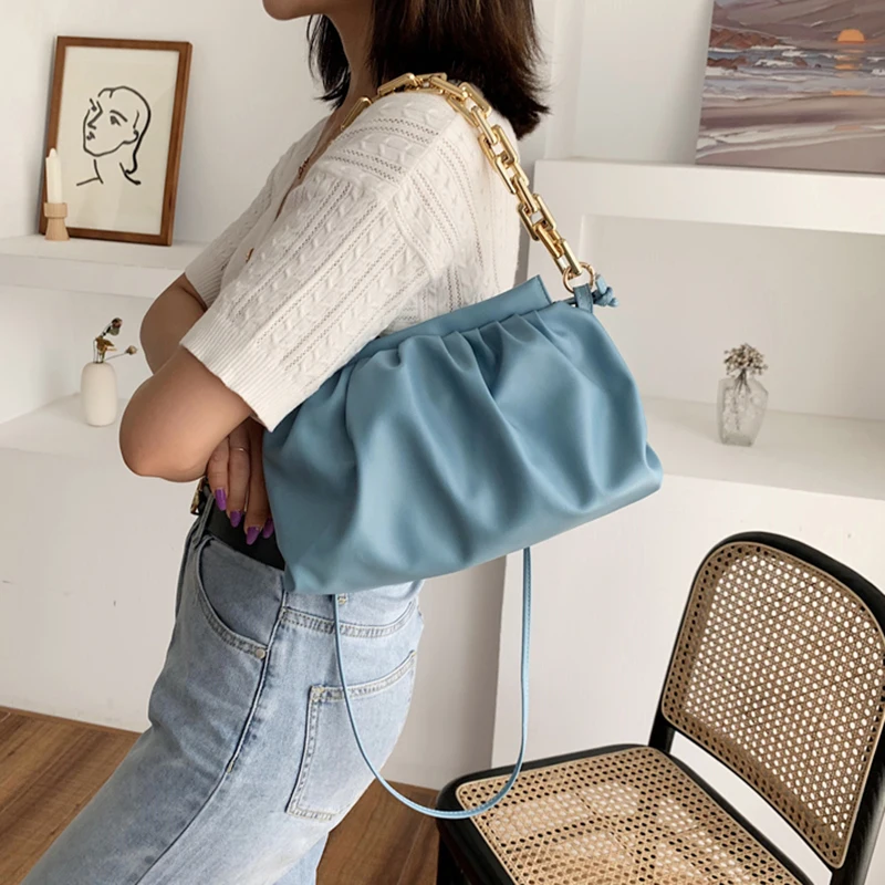 Сумка кросс-боди Женская на толстой цепочке Роскошный дизайнерский Кожаный