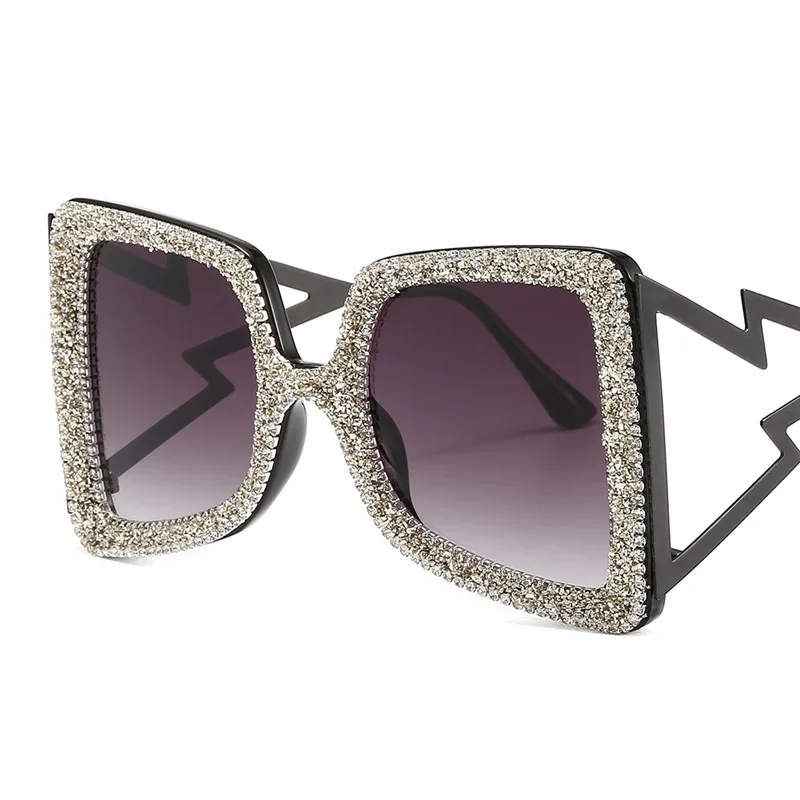 

DS брендовые дизайнерские большие солнцезащитные очки, женские роскошные солнцезащитные очки с бриллиантами по индивидуальному заказу, сол...