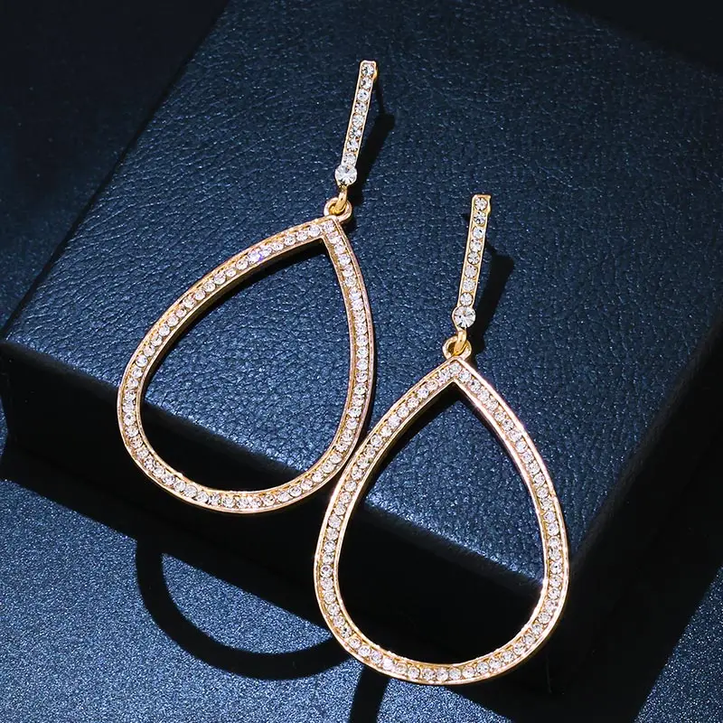 Большие черные серьги OCESRIO для женщин большие серьги-кольца с кристаллами и