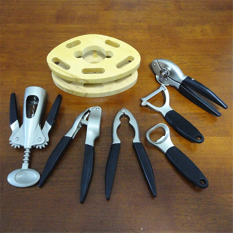 7 шт. комбинация открывалка для бутылок и Овощечистка зажим Бытовая Посуда Чеснок