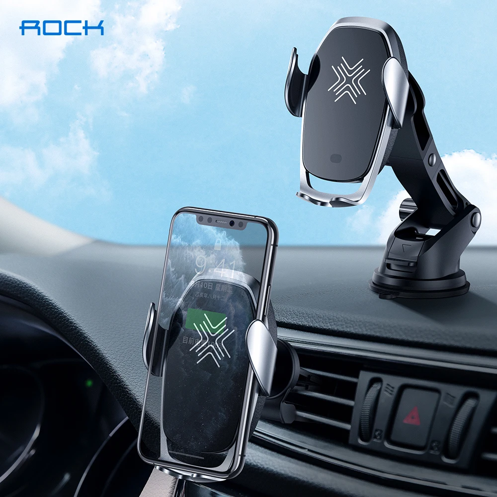 Беспроводное Автомобильное зарядное устройство ROCK Qi для iPhone 12 Pro Max