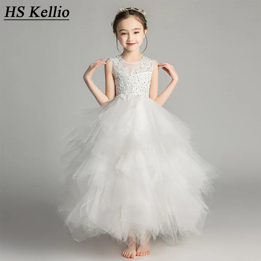 HS Kellio/Платья с цветочным узором для девочек цвет слоновой кости свадебной