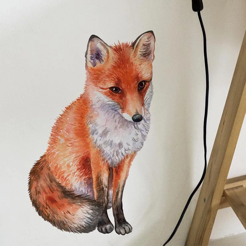 

Hand Drawn Fox Wall Sticker Home Wall Decoration Living Room Decor Creative Animals Wallpaper Art Decals Self-adhesive Stickers