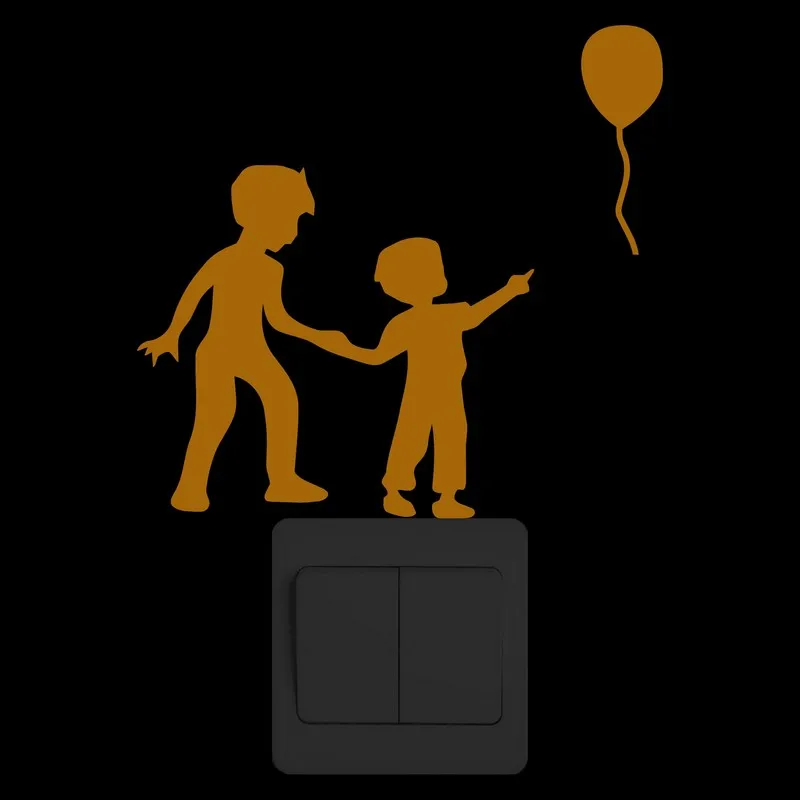 Мультяшные часы для мальчиков плавающий шар светильник переключатель наклейка