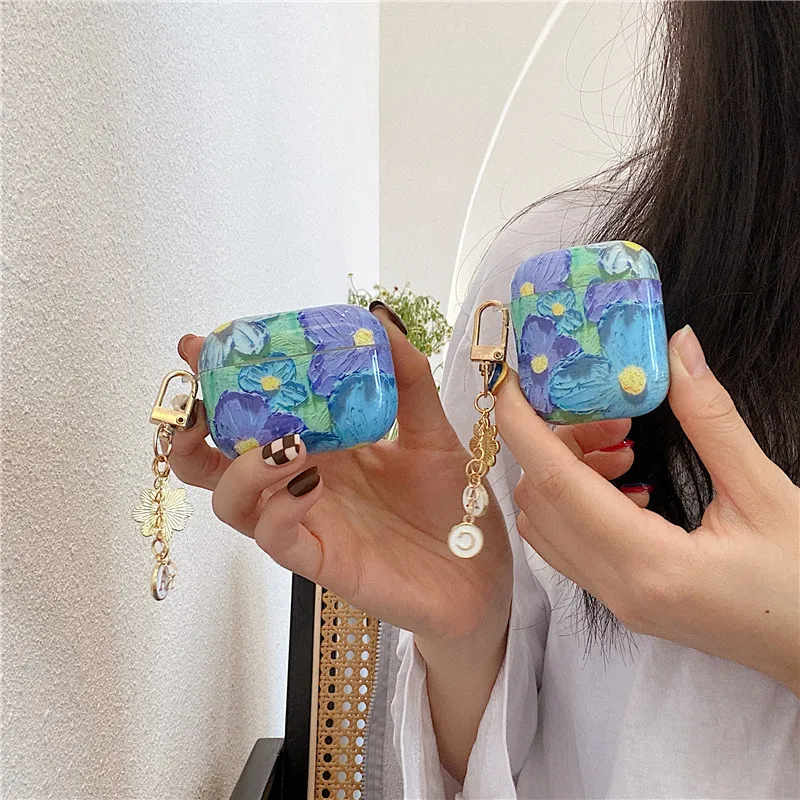 

Чехол для наушников в стиле ретро с цветами для Apple AirPods 1 2 Pro, защитный чехол для гарнитуры, чехол для Air pods 3, силиконовый чехол