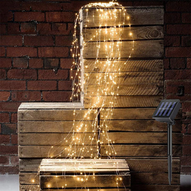 Гирлянда из медной проволоки на солнечной батарее 2 м 200 светодиодов|Праздничное