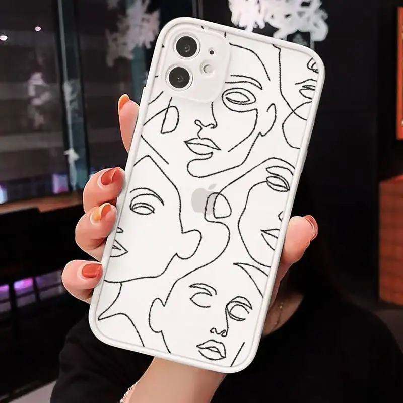 

Abstract art painting pattern Phone Cases matte transparent For iphone 7 8 11 12 plus mini x xs xr pro max cover