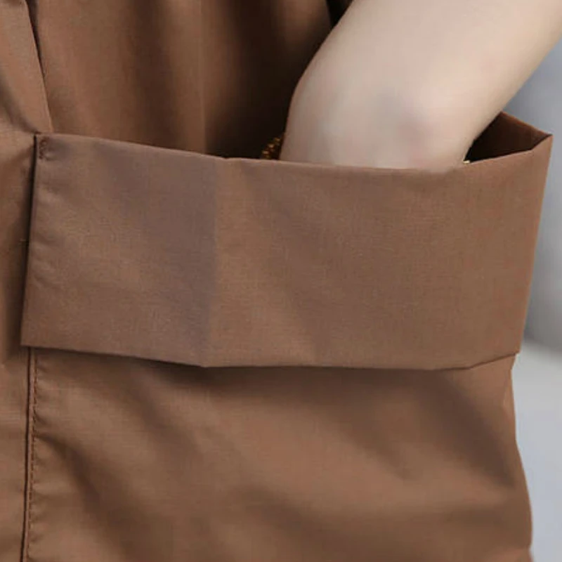 

Trench Women Solid Adjustable Waist Pockets Oversize 3XL Loose Trendy Leisure Korean Style Elegant Thin Womens Coats All-match