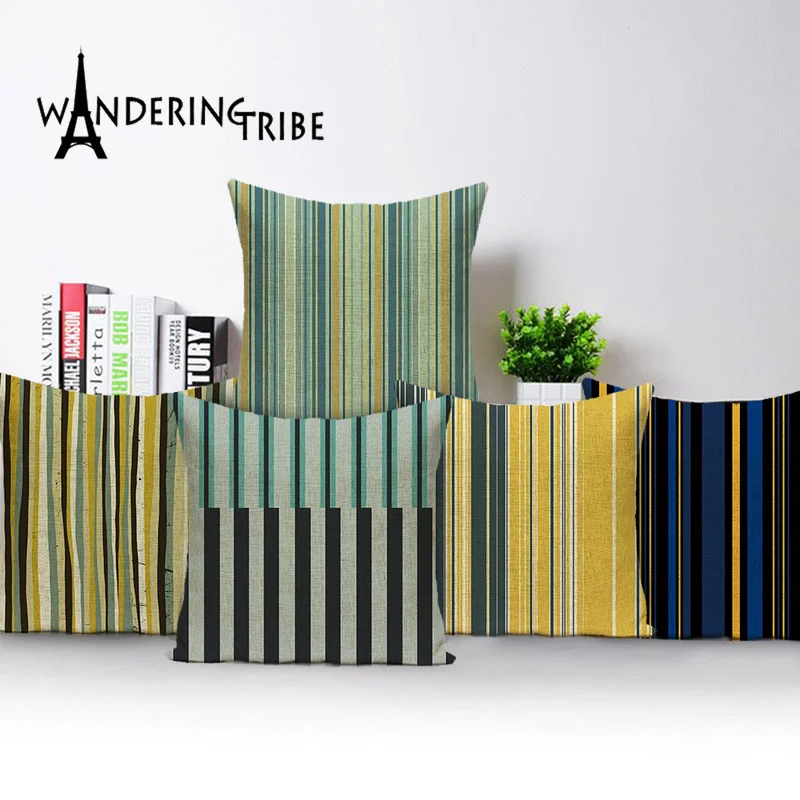 Чехол для диванной подушки в винтажном стиле с геометрическим