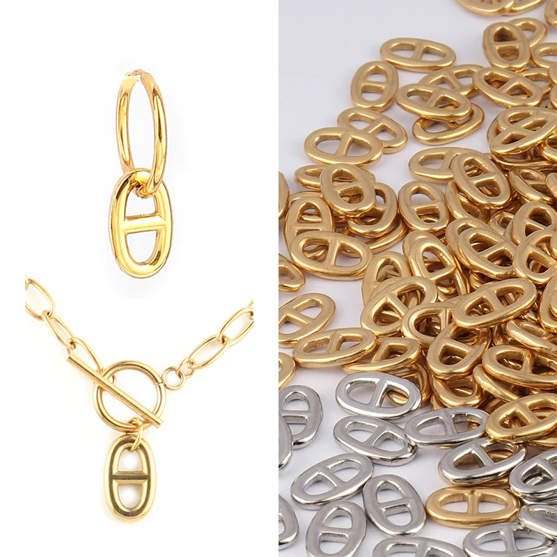 5 шт./лот 316L Подвеска из нержавеющей стали золотые подвески в виде свиньи носа для