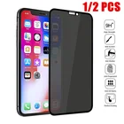 Закаленное стекло антишпионское с полным покрытием для iPhone 678 PlusSE 20205, Защита экрана для iPhone 11 Pro MAX, X, XS, XR