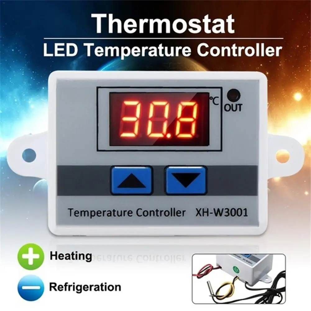 12V 24V 220VAC Digital LED Temperature Controller XH-W3001 For Incubator Cooling Heating Switch Thermostat NTC Sensor | Дом и сад