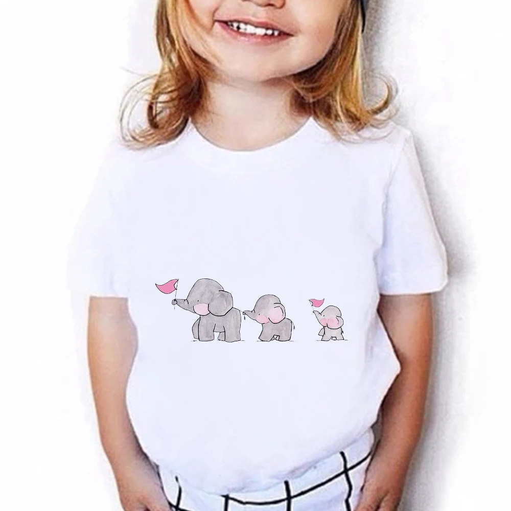 

Aesthetic Cute Little Elephant Baby Girl T-shirts Sweet Style Cartoon Children's Clothes Fashion 2021 New Boys Streetwear