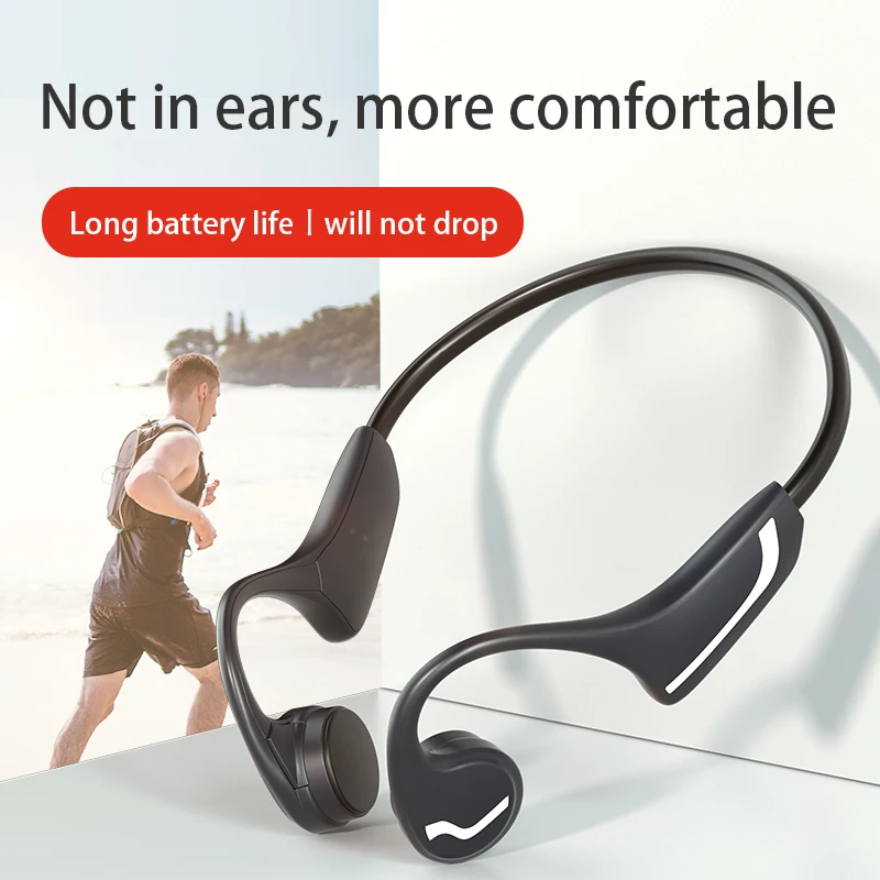 for huawei xiaomi wireless earphone bone conduction bluetooth 5 0 headset anti sweat light sports stereo hands free headphone free global shipping