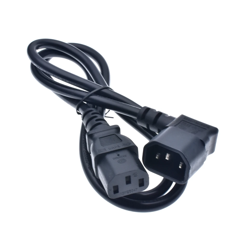 Удлинитель питания IEC320 C14, угловой штекер и гнездо для PDU,30 см, H05VV-F-3G, 0,75