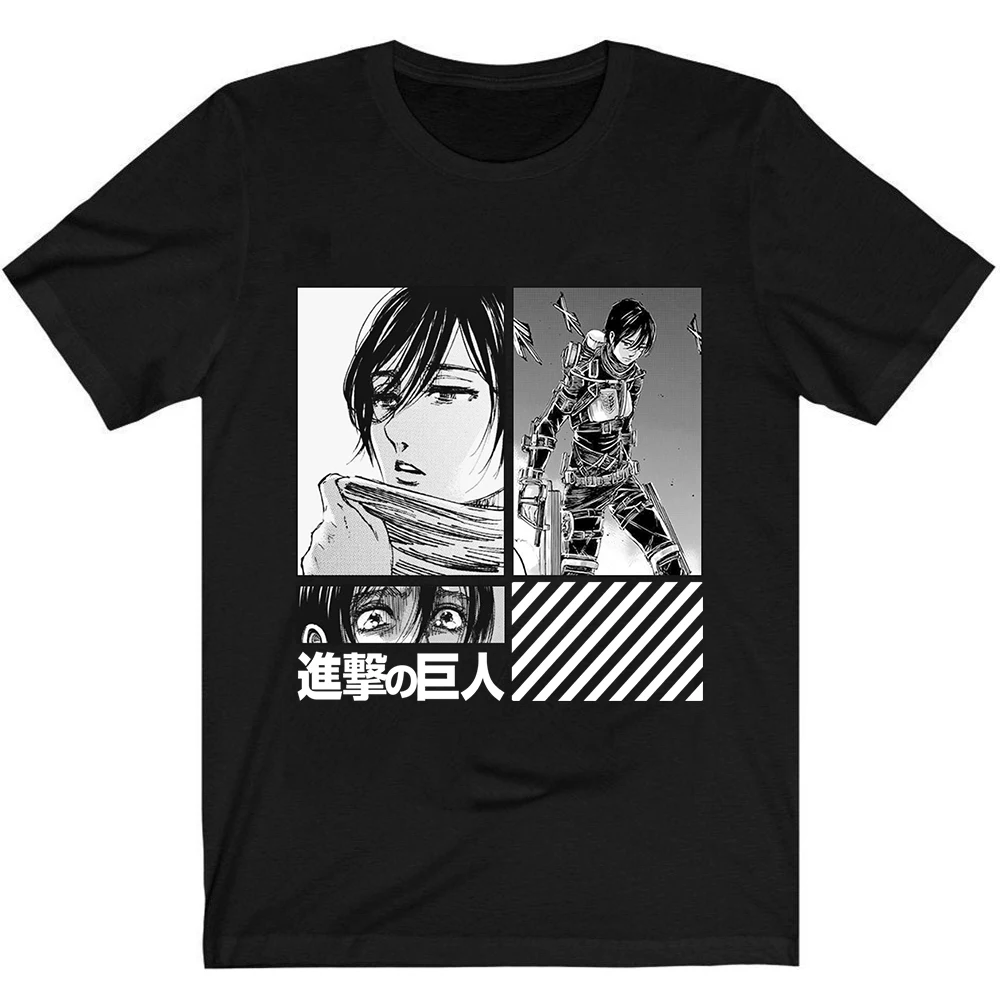 Футболка AOT из аниме атака на Титанов Мужская хлопковая майка одежда Аниме Misaka