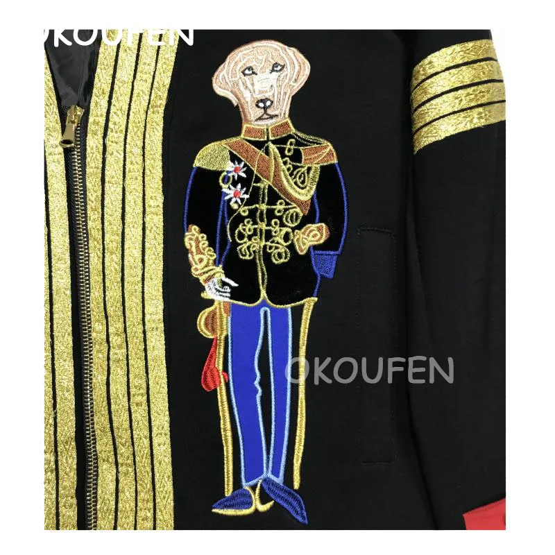 

Catwalk stage performance casual suit jacket tide fashion star Korean embroidery palace short coat