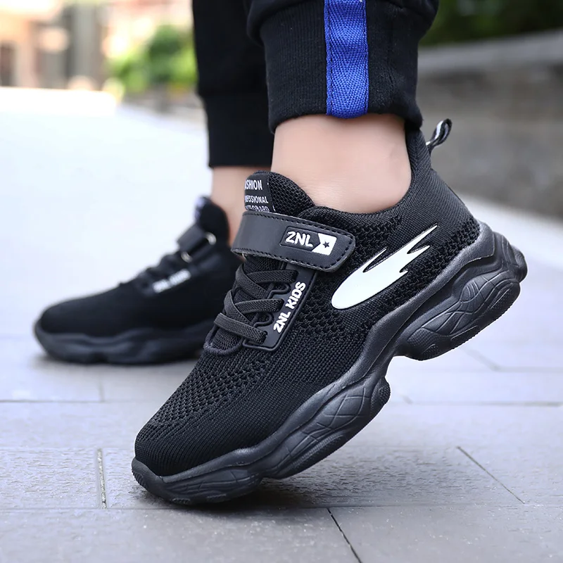 Детские черные брюки спортивная обувь для студентов белые кроссовки дышащая