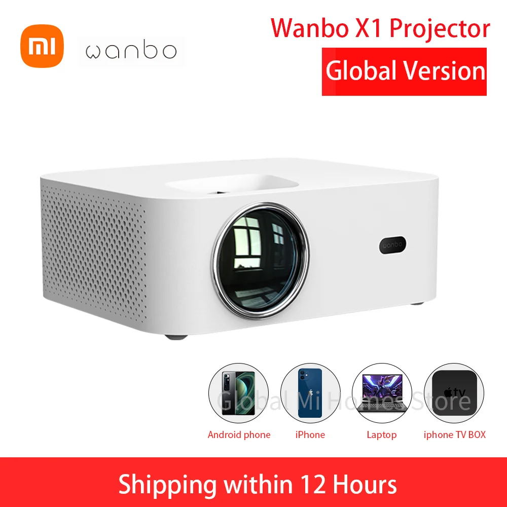 Проектор с разрешением 4K глобальная версия Wanbo X1 мини-проектор Мини светодиодный Портативный проектор 1280*720P коррекция трапецеидальных искажений для Офис - изображение