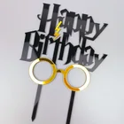 Новые золотые акриловые очки для торта на день рождения, украшения для выпечки капкейков на день рождения для малышей, товары для торта на день рождения