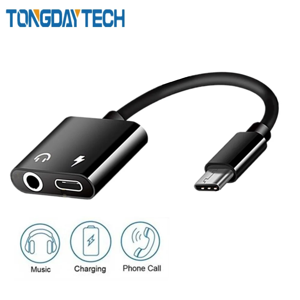 Адаптер Tongdaytech 2 в 1 адаптер типа C Aux аудио кабель зарядный USB Type 3 5 мм разъем для Xiaomi