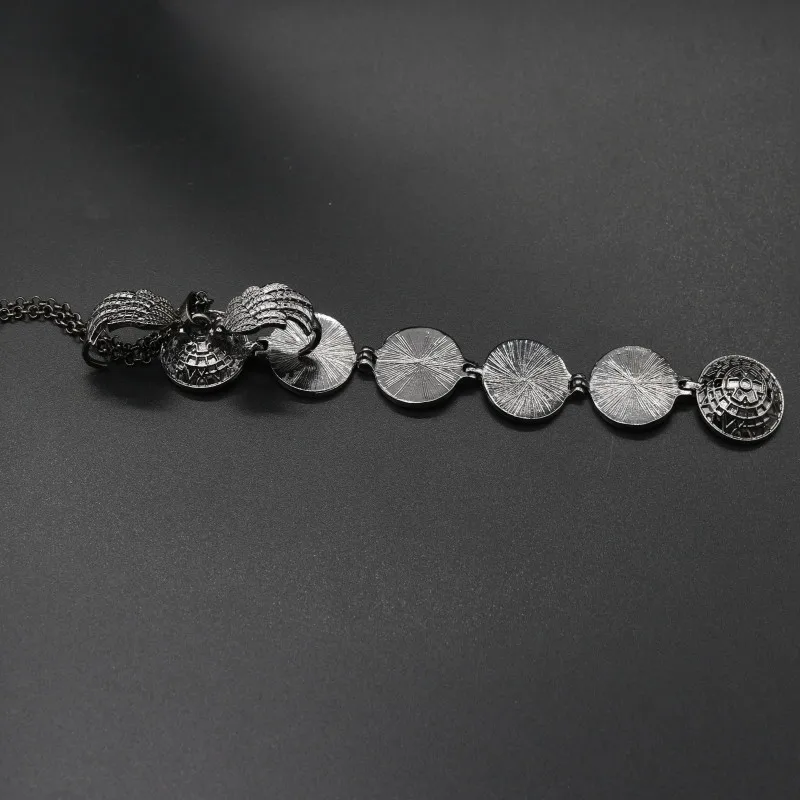 DIY флэш памяти Фото Подвеска Серебрянные украшения в античном стиле пятицветный Ангел медальон с крыльями ожерелье Модные Женские Романтические Аксессуары