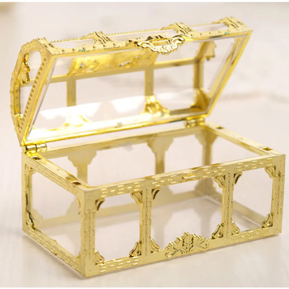 

12pcs 9x5.2x5.5cm Creative Candy Box Wedding Vintage Candy Boxes Chocolate Gift Treat Boxes Wedding Party Favor (Golden)