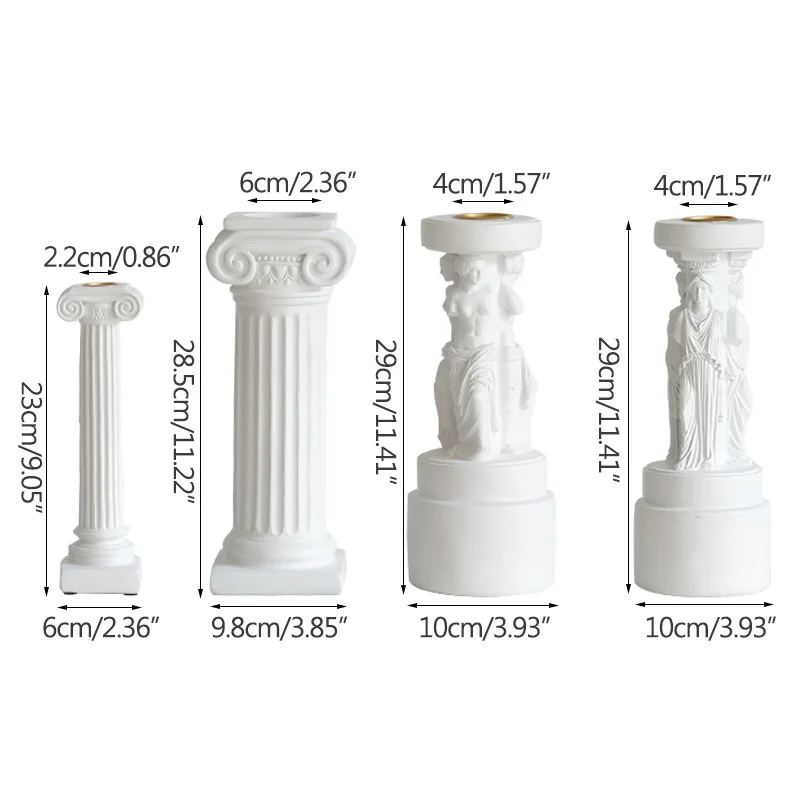 

Strongwell Household Supplies Roman Column Candlestick Art Crafts Home Decoration Furnishings Resin Candle Holder Ornament Gifts