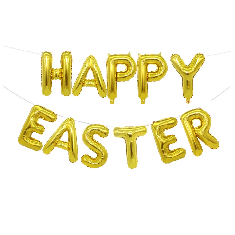 

16 inch easter decoration balloon set holiday decoration happy easter letter party aluminum foil balloon wholesale