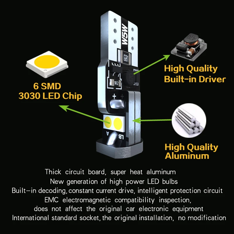 2x LED License Plate Light Bulb W5W T10 Lamp Canbus For Subaru Legacy Forester Impreza Outback Tribeca BRZ WRX STI XV Crosstrek |