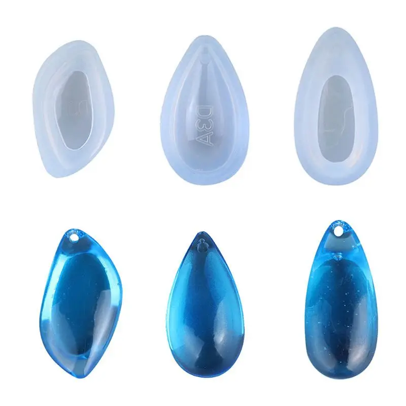 

6Pcs 3 Shapes Teardrop Earrings Pendant Mold Epoxy Resin Jewelry Making Tools