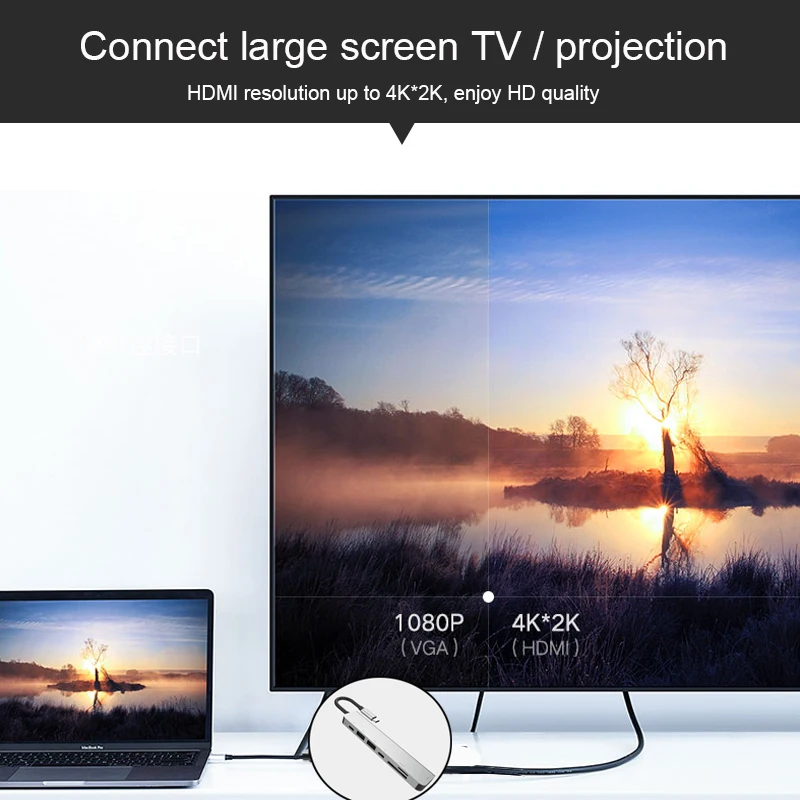 BKSCY USB C концентратор для Мульти 3 0 HDMI адаптер док станция MacBook Pro huawei P30/P20 1 сплиттер