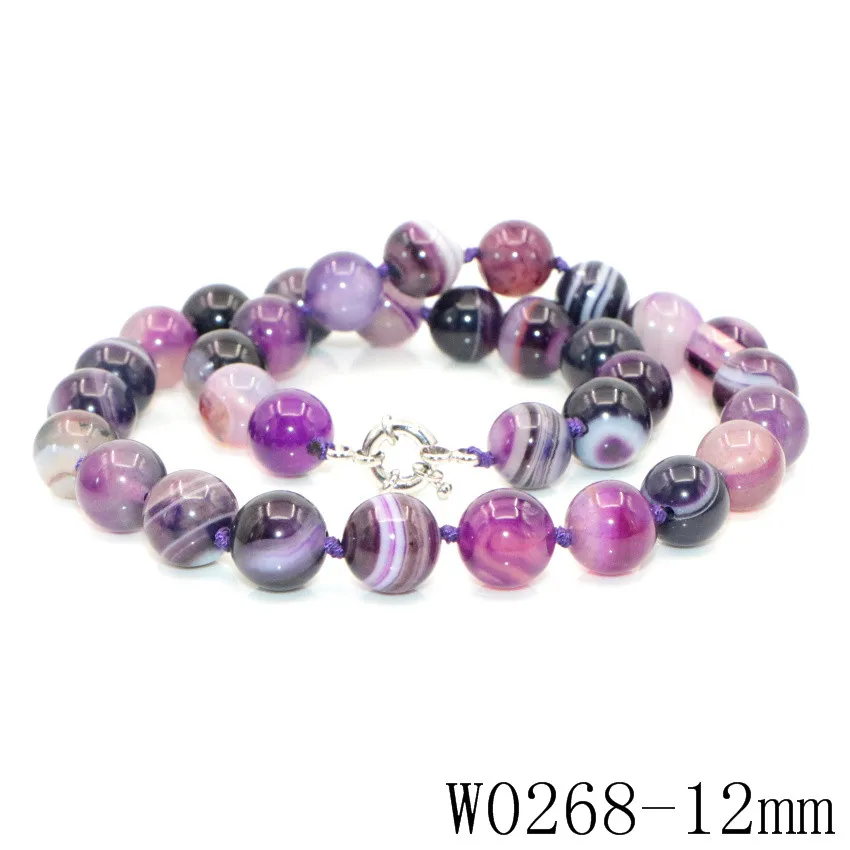 Ожерелье женское с круглыми бусинами из фиолетового Агата 6 12 мм|new design|necklace of