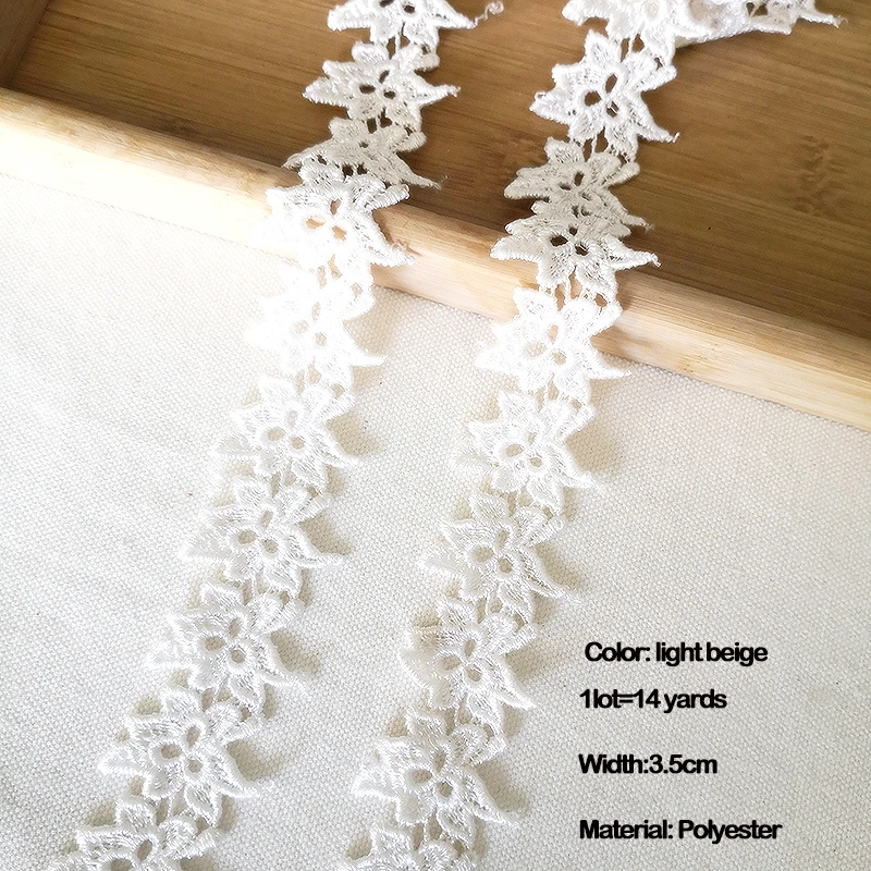 light beige 14 ярдов 1,7-8 см вышивка, кружевная отделка, пэчворк, ручная работа, рукоделие, Швейные аксессуары, ткань, украшение одежды, 910 - Цвет: light beige