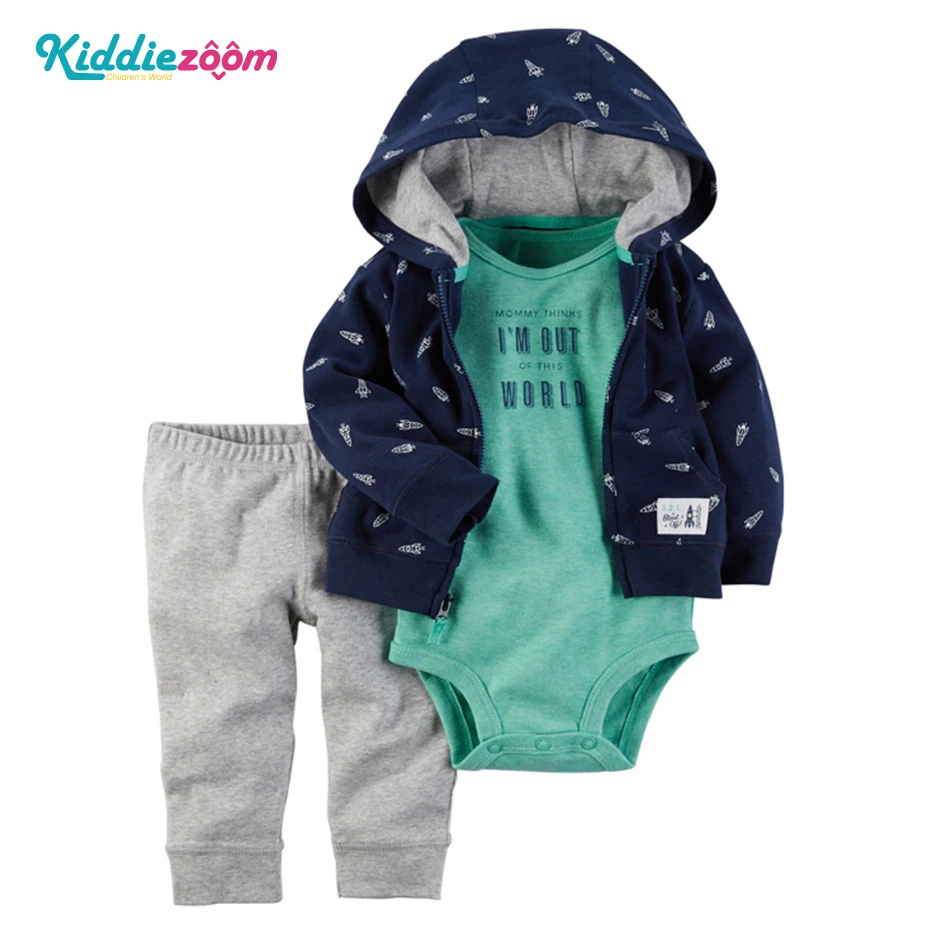 3 предмета одежда для маленьких мальчиков хлопчатобумажный Детский костюм