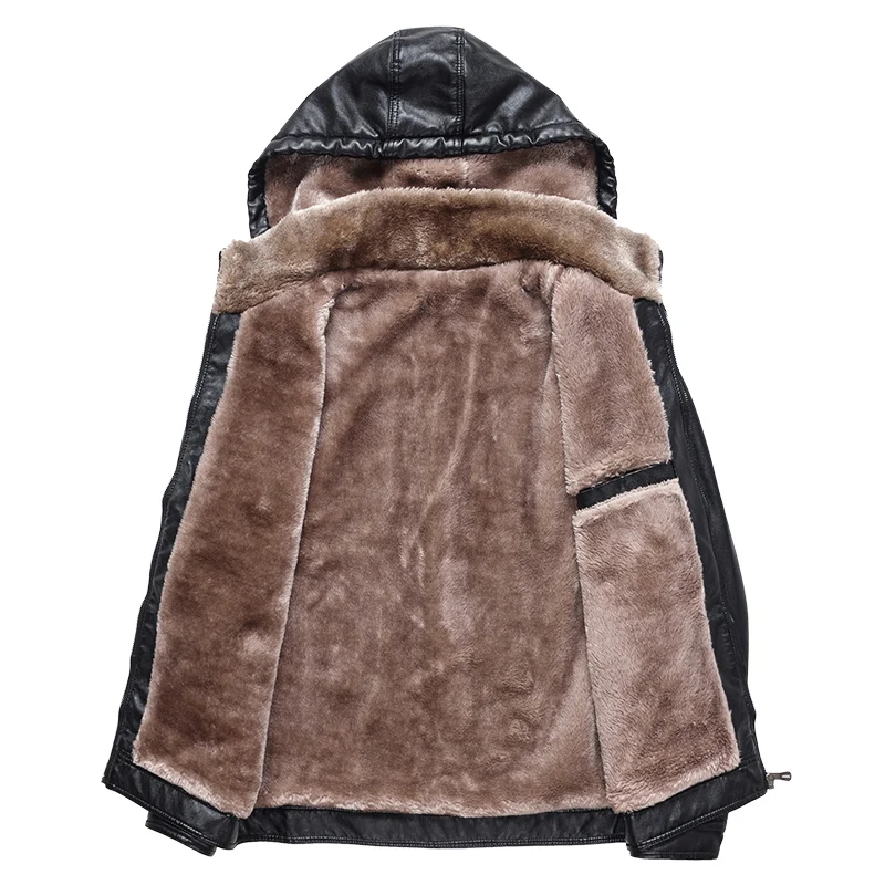 

Chaqueta De Cuero Para Hombre Mens PU Jackets Outwear Leather Hooded Coat Men 2019 Cool Jacket Male Winter Autumn