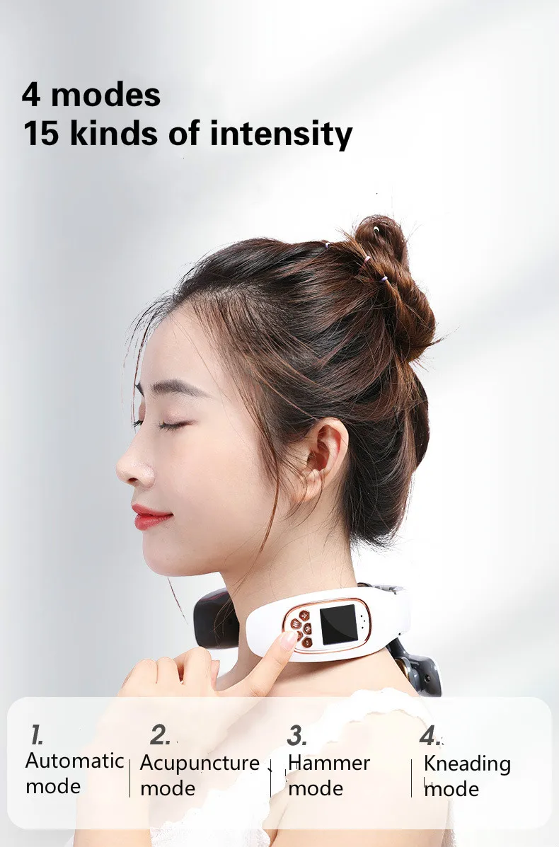 6 массажер для головы и шеи умный беспроводной с инфракрасным подогревом 360 °