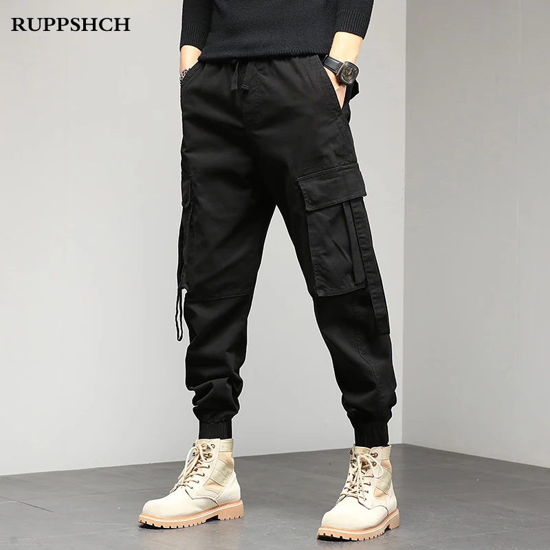 2021 Autumn Winter New Men Casual Cargo Pants Men Cotton Slim Multi Pocket High Quality Plus Size Cargo Pants Men Sports Pants