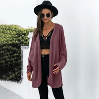 solid color cardigan sweater coat women autumn elegant long sleeve open stitch tops ladies casual street wear womens clothing