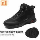 Мужские походные ботинки Xiaomi, Зимние теплые плюшевые зимние ботинки, водонепроницаемые уличные Нескользящие мужские высокие кроссовки для бега, размеры 40-48