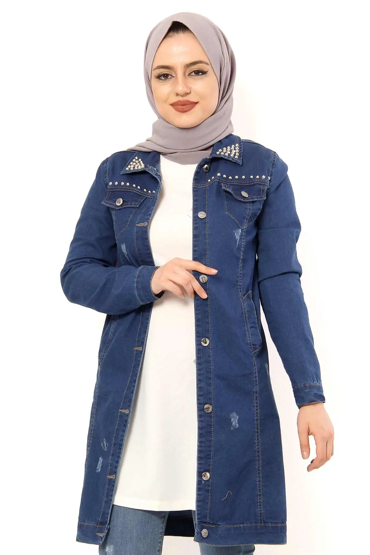 Степлер джинсовая куртка TSD1645 Синяя |