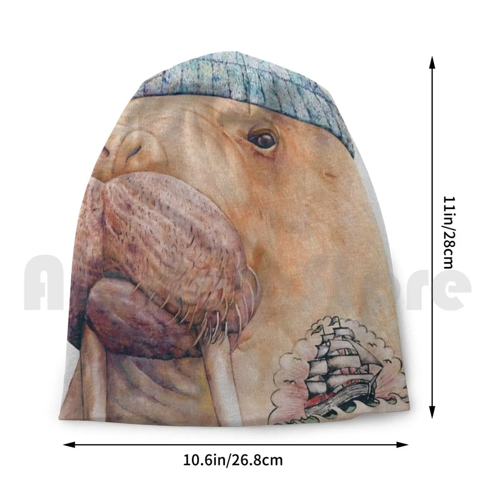 Татуированные шапки Walrus пуловер кепка удобная Татуировка татуировка со вспышкой