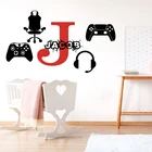 Пользовательское имя видео настенный игровой стикер ручной работы с именем игровая зона Xbox Ps4 Наклейка на стену Мальчик номер игровая комната винил домашний декор